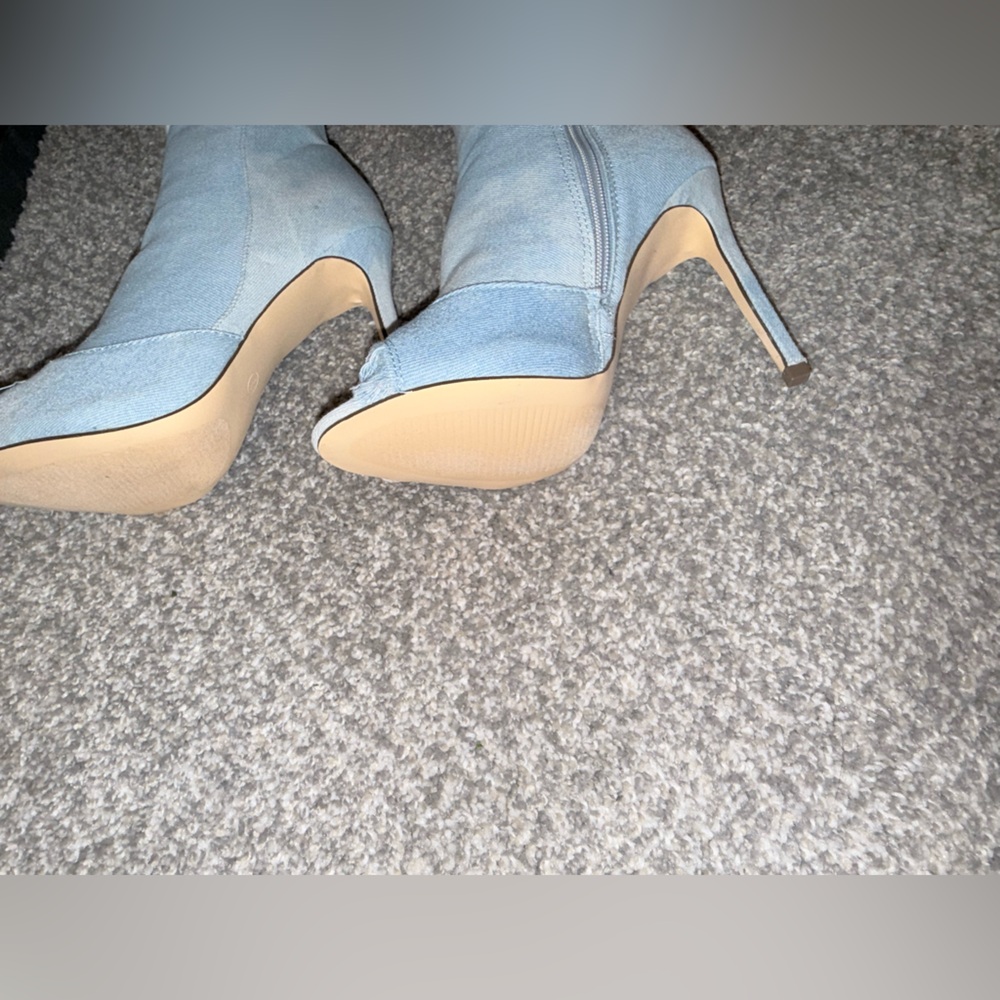 Liliana Light Blue Over-the-Knee Boots - Picture 15 of 16